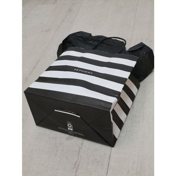 🖤🤍 SEPHORA Empty Black White Striped Paper Shopping Gift Bag with Tissues - Picture 6 of 9